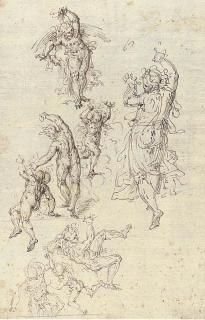 Aurelio Luini - Etudes de Huit Figures Pour Saint Michel Et Le Démon