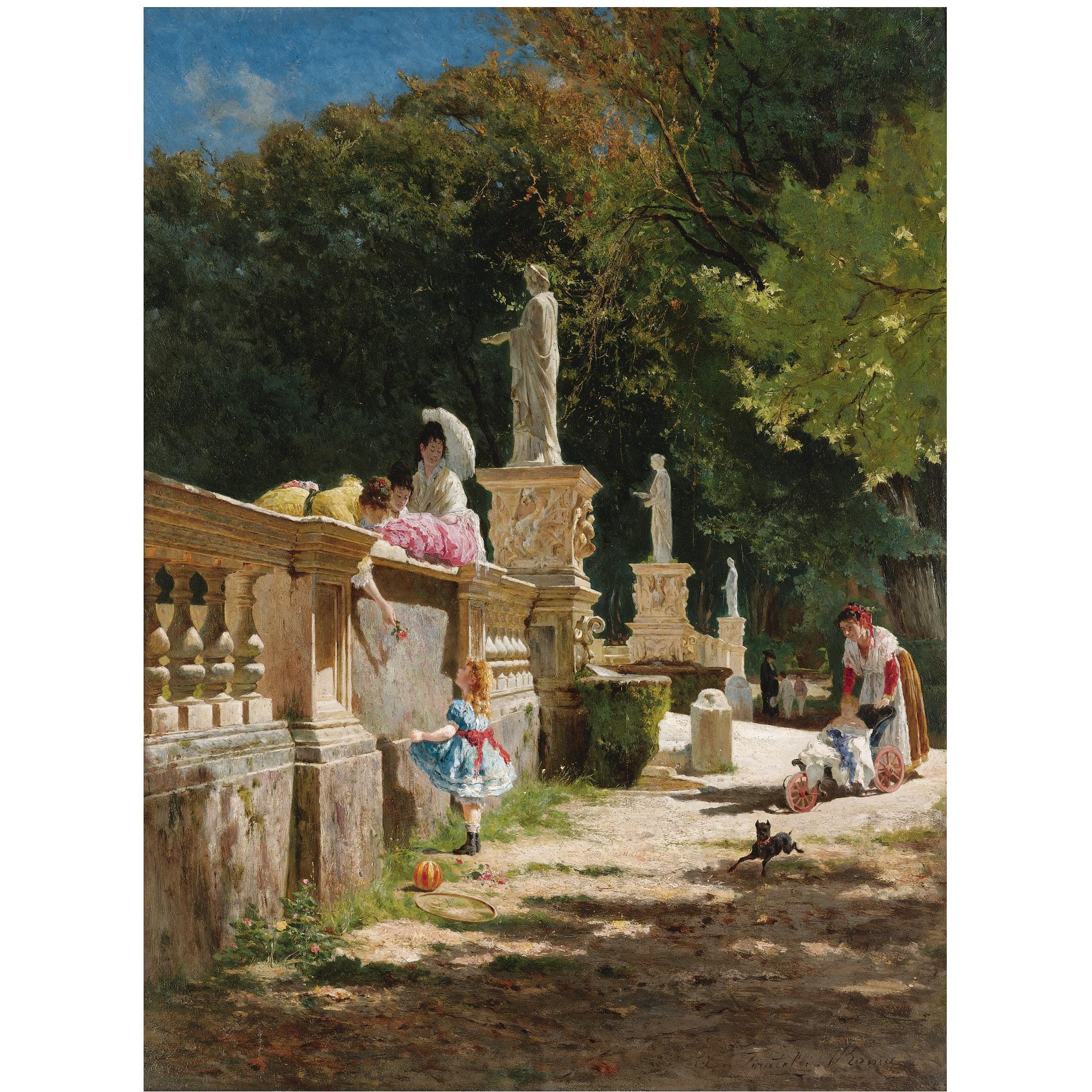 Aurelio Tiratelli - Italian In The Gardens Of The Villa Borghese