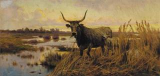 Aurelio Tiratelli - Water Buffalo in the Roman Campagna