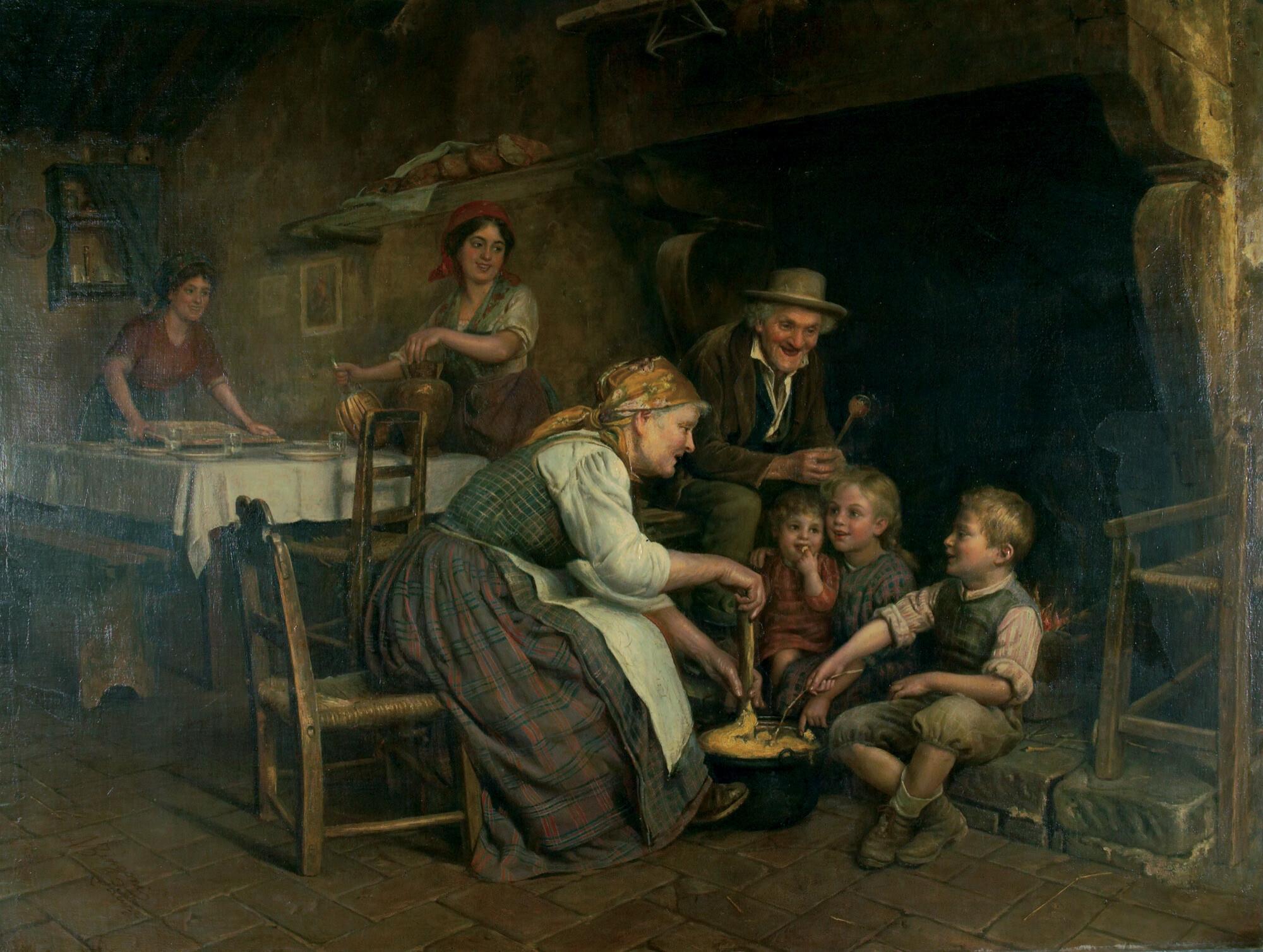 Aurelio Zingoni - Die Polenta-Mahlzeit.