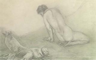 Austin Osman Spare - Female Nude With Two Seals