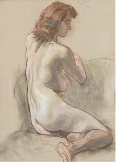 Austin Osman Spare - Seated Female Nude (Verso); And Seated Female Nude (Recto)