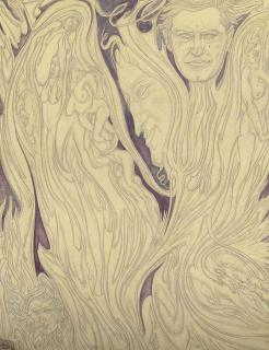 Austin Osman Spare - Self-portrait with fantastical figures