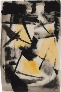 Avigdor Arikha - Composition in Black and Yellow