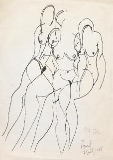 Avinash Chandra - Untitled (Three female figures)