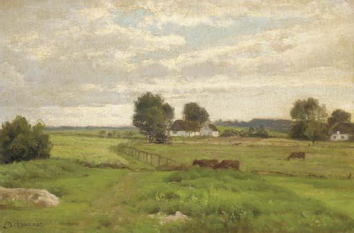 Axel Birkhammer - Cattle grazing in a meadow before a farmstead