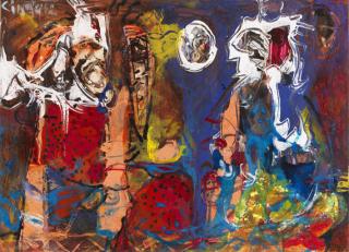 Axel Heil - und Uwe Lindau (1950 Groß-Barnitz - lebt und arbeitet in Karlsruhe). Combinazione Arrabbiatica. Schlecht bezahlte Komparsen