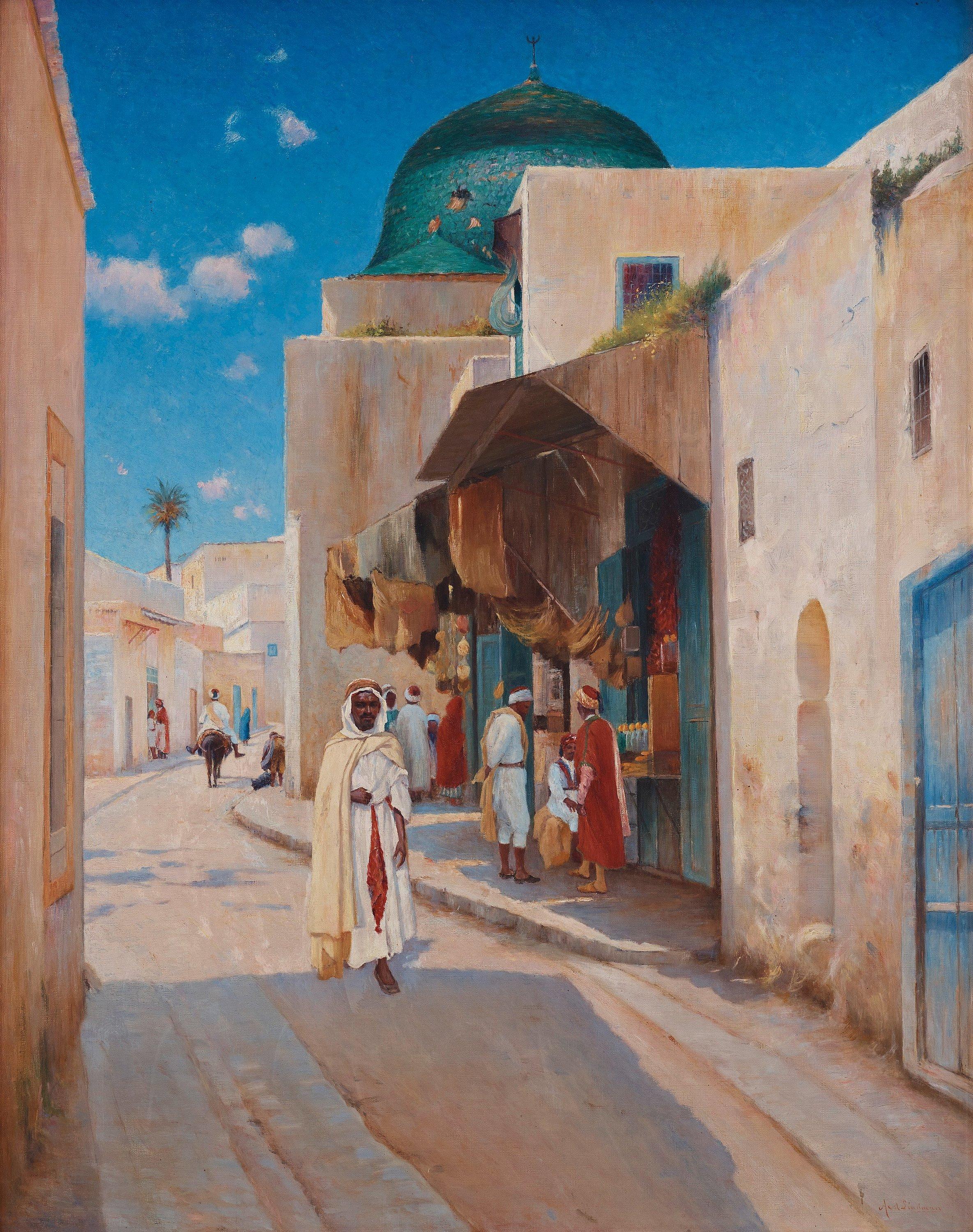 Axel Lindman - Bazar street, North Africa