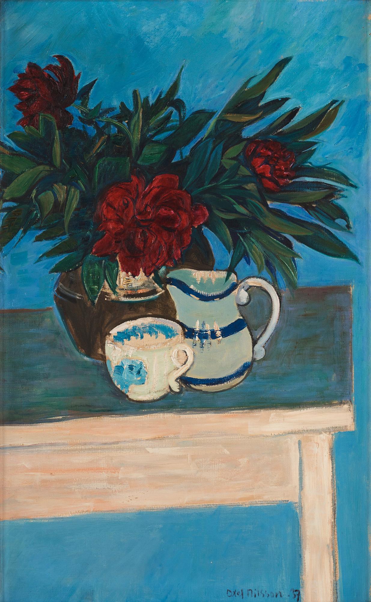 Axel Nilsson - Still Life with Red Peonies