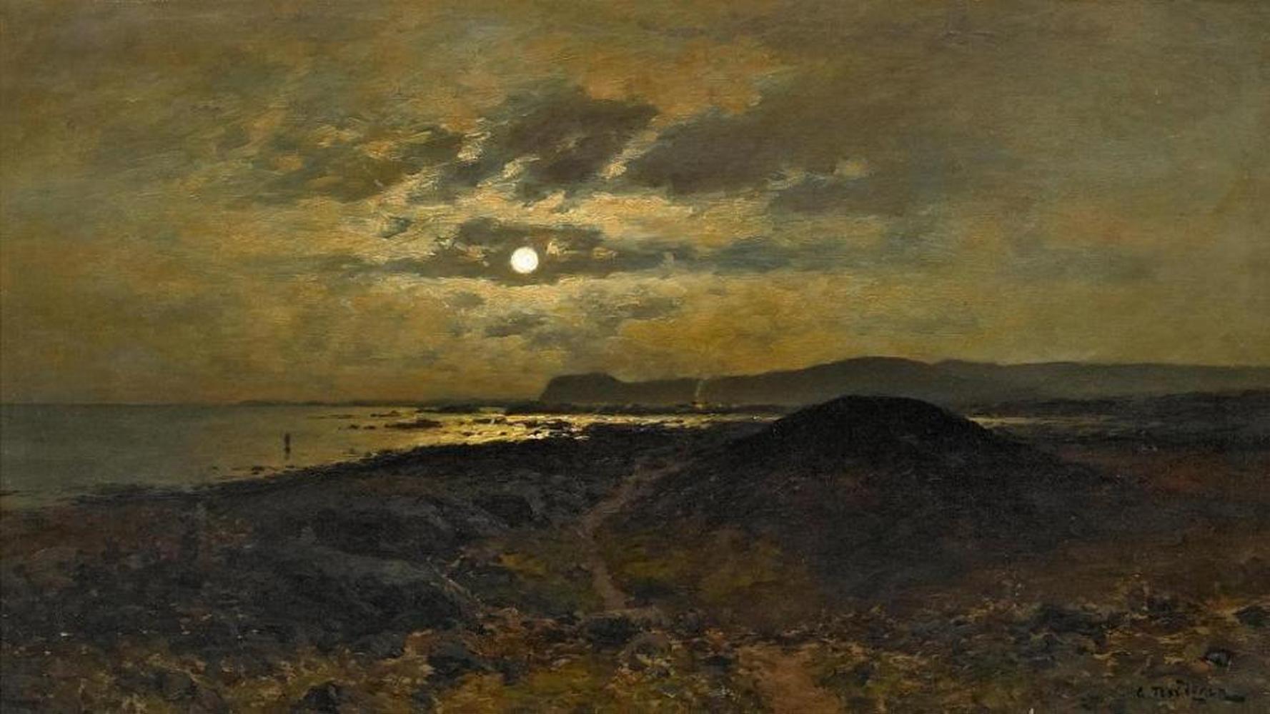 Axel Nordgren - Mondnacht an der Küste