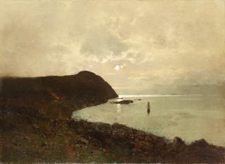 Axel Nordgren - Moonlit coastal scene from Bohuslän