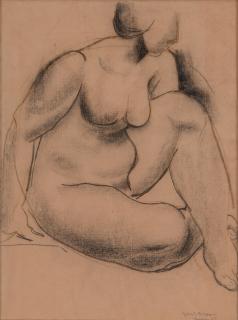 Axel Olson - AXEL OLSON, signed Axel Olson and dated Berlin -23, black chalk