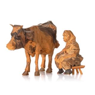 Axel Petersson Döderhultarn - Milkmaid and cow