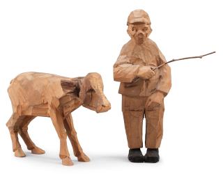 Axel Petersson Döderhultarn - Shepard boy with a calf (2)