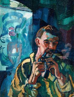 Axel Törneman - Autoportrait with pipe