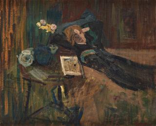 Axel Törneman - Interior with reclining woman