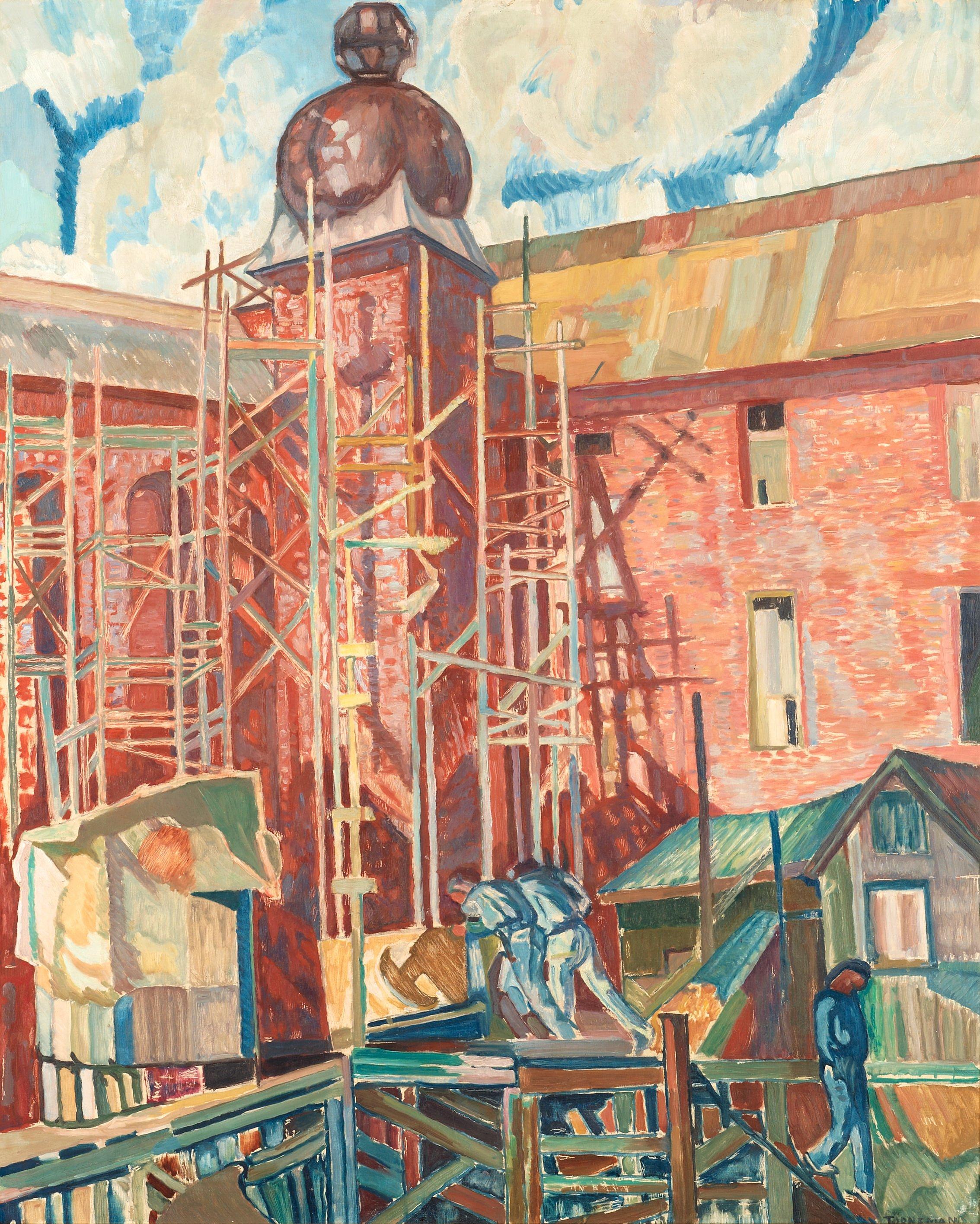 Axel Törneman - Stockholm City Hall under construction