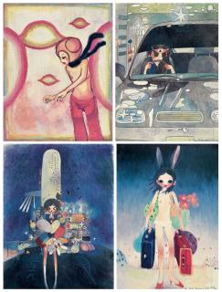 Aya Takano - Capricorn; Drive with a Night Dog; Little Stars of a City Child; & Mail Mania Mami, Standing in a Storm