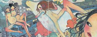 Aya Takano - Noshi And Megu Fly In The Sky (Diptych)