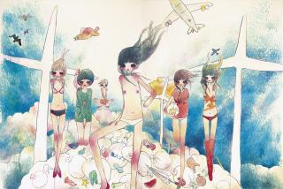 Aya Takano - The Wind Came. The Vast Sky Was A Light Blue. She Sees A World That Envelops The Entire Stratosphere.