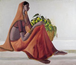 B. Prabha - Lady with pears