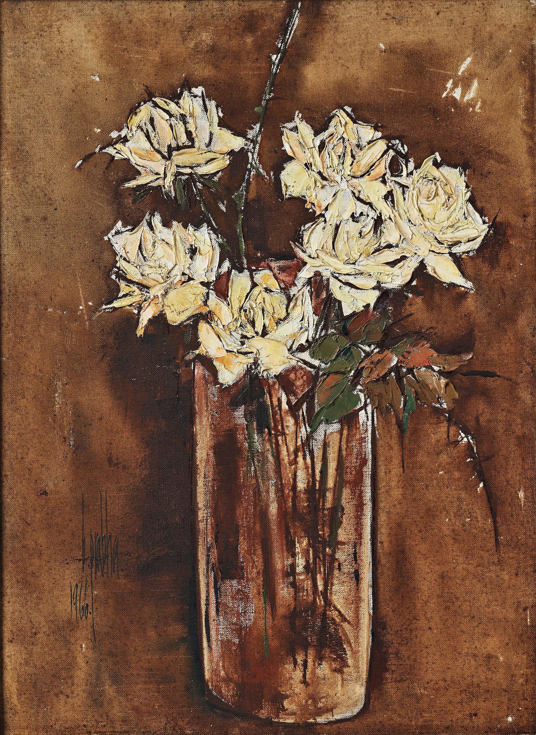 B Prabha - Still life with flower