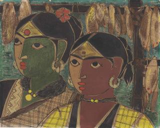 B. Prabha - Untitled (Fisherwomen)
