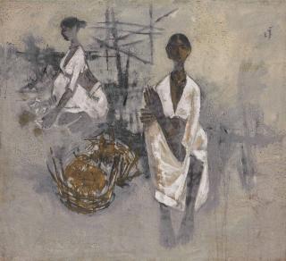 B. Prabha - Untitled (Girl with Basket)