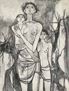 B. Prabha - Untitled (Group Of Figures)