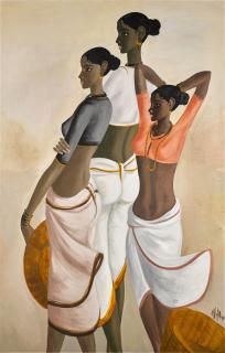 B. Prabha - Untitled (Three Ladies)