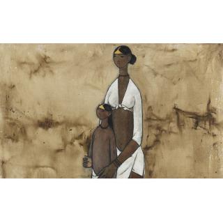 B. Prabha - Untitled (Woman And Child)