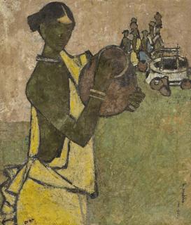 B. Prabha - Untitled (Woman at Well)
