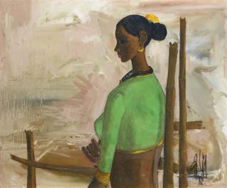 B. Prabha - Untitled (Woman In Green)