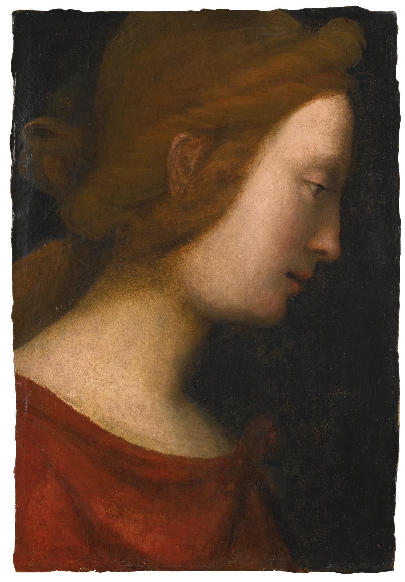 Baccio Della Porta - Head Of A Female Saint Seen In Profile