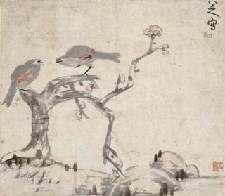 Bada Shanren - Birds, Plum Blossoms, And Rock