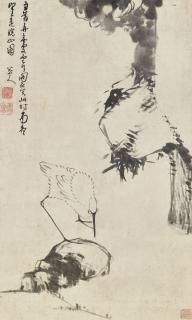 Bada Shanren - Egret On Rock