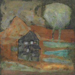 Badri Narayan - Landscape With Houses And Trees