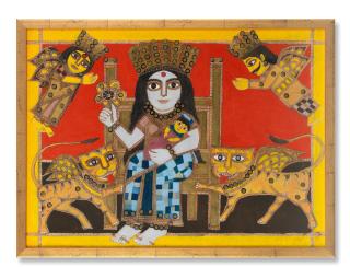 Badri Narayan - Untitled (Parvati With Child, Surrounded By Yalis And Deities)
