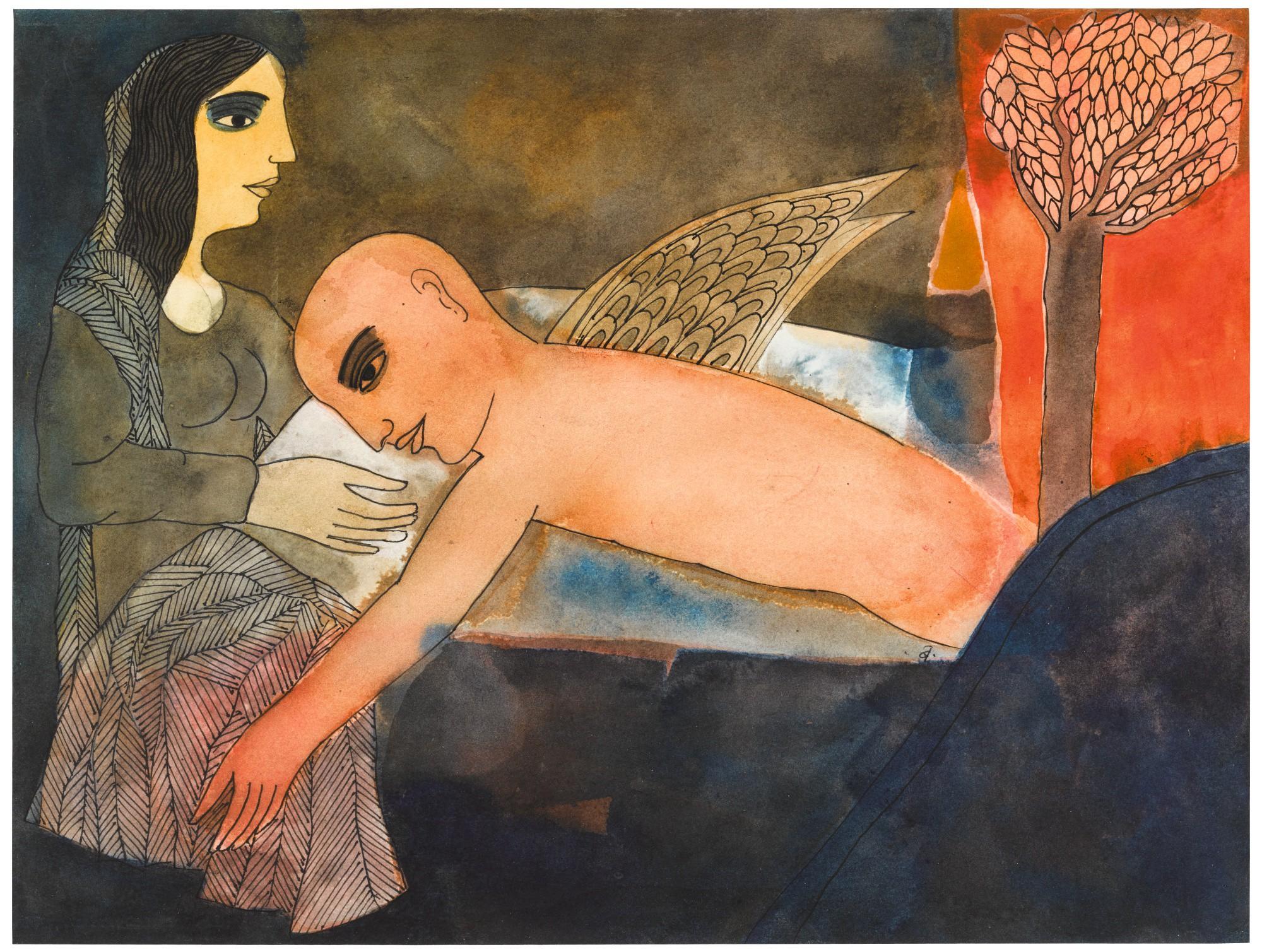 Badri Narayan - Winged Figure Reclining