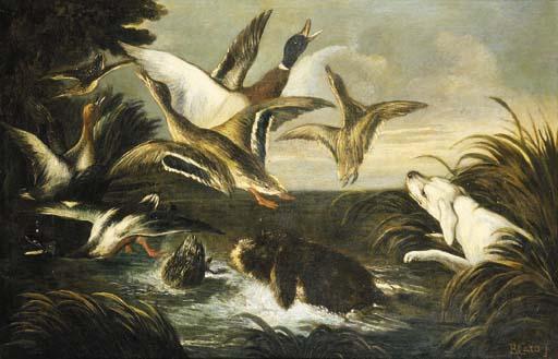 Baldassare De Caro - Cani all\'inseguimento di selvaggina di penna