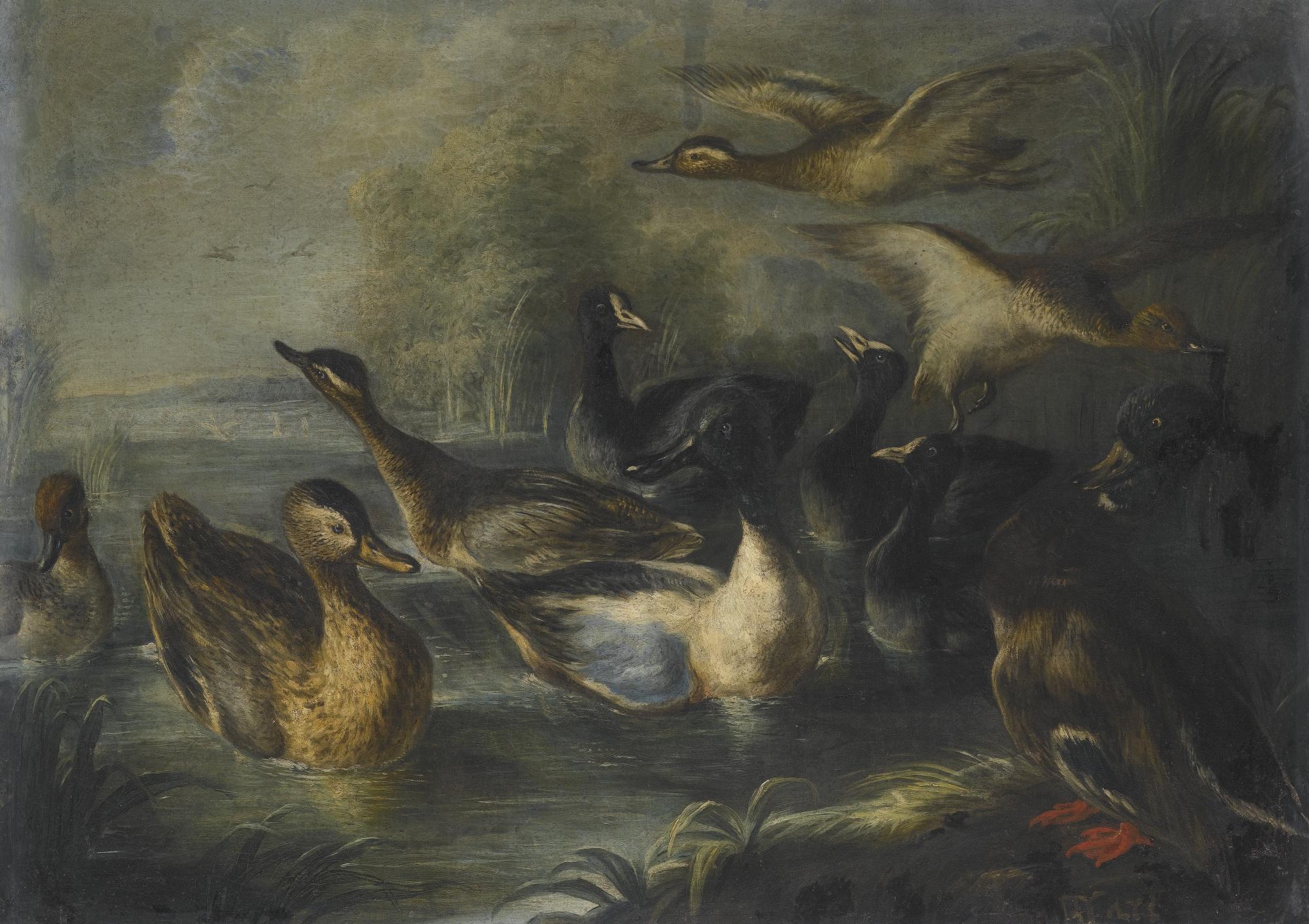 Baldassare De Caro - River Landscape With Ducks