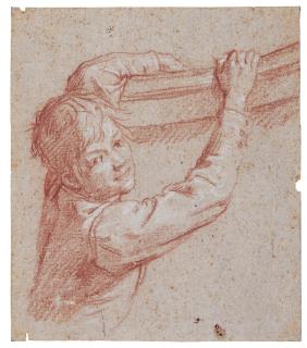 Baldassare Franceschini - Figure Of A Boy, Half-Length, Climbing A Wall