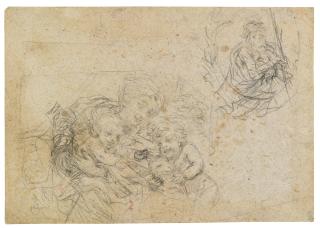Baldassare Franceschini - Recto: Studies For A Madonna And Child With St. John The Baptist, And For An Ecce Homo; Verso: Four Head-And-Shoulders Studies Of A Man Holding A Trumpet, Seen From Behind