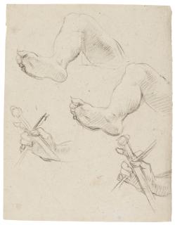 Baldassare Franceschini - Recto: Studies Of Legs And Hands  Verso: Study Of Legs