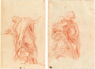 Baldassare Franceschini - Two Studies Of Kneeling Apostles