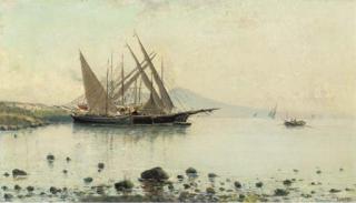 Baldomero Galofre Y Gimenez - Fishing Boats on the Shore