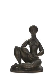 Baltasar Lobo - Femme Assise Par Terre Sur Socle