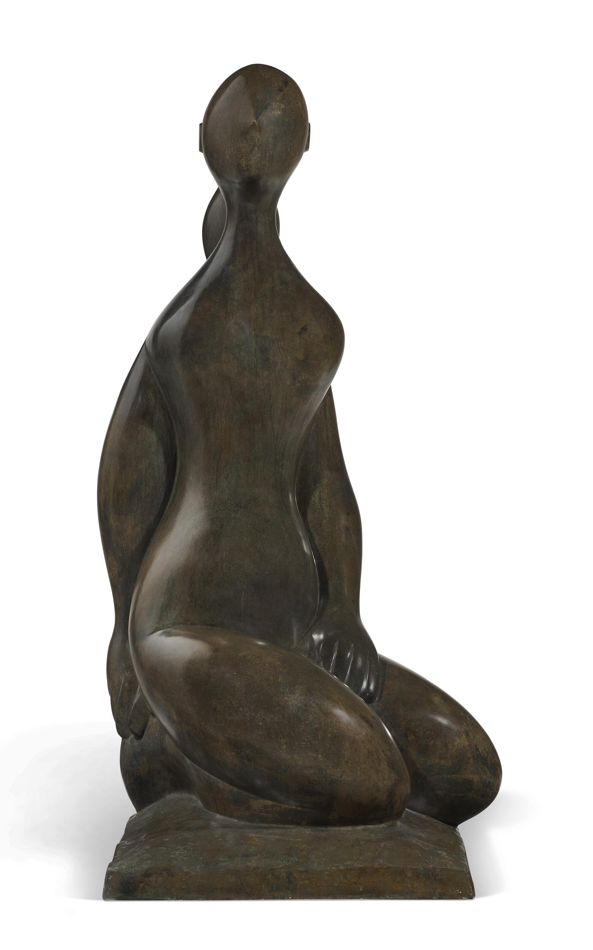 Baltasar Lobo - Jeune fille à genoux sur socle