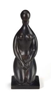 Baltasar Lobo - Jeune Fille Mains Croisées Sur Socle