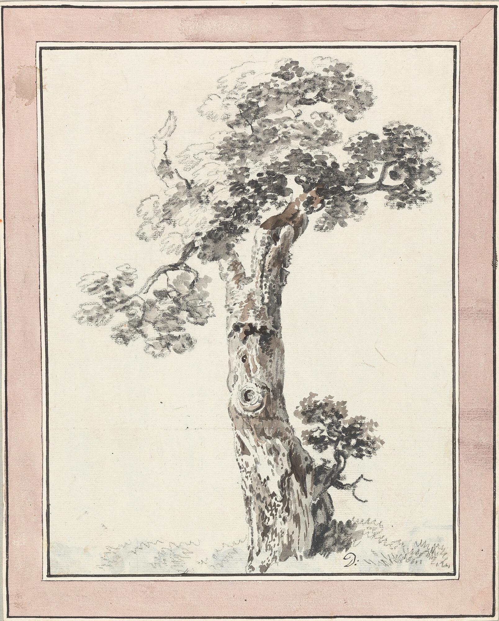 Balthasar Anton Dunker - 3 Bll.: Landschaft mit altem Turm (2) – Baumstudie